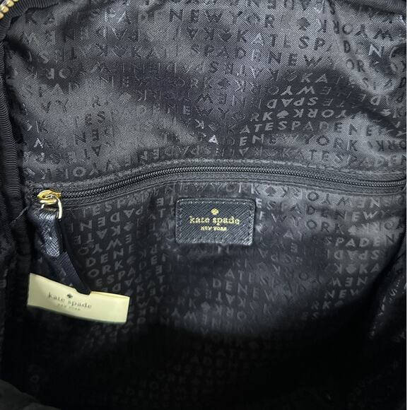 Kate Spade Hilo Blake Avenue Nylon Mini Backpack Purse Diamond Dot Black White - Picture 8 of 12